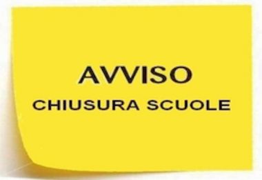 CHIUSURA SCUOLE CITTADINE A CAUSA DI ALLERTA METEO per la giornata di domani 01/DICEMBRE/2022